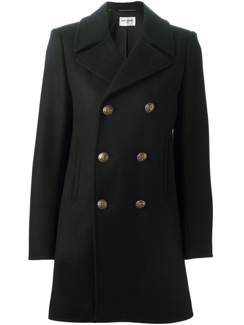 Женское пальто в стиле милитари от SAINT LAURENT